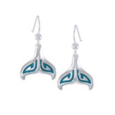 Whale Tail with Enamel Sterling Silver Earring TER1649 - Earrings