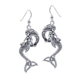 Mermaid Goddess with Trinity Knot Sterling Silver Earrings TER1662 - Earrings