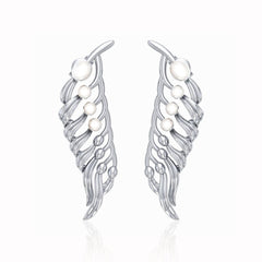 Giant Kelp Sterling Silver Earrings with Pearl TER1675 - Earrings