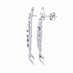 Giant Kelp Sterling Silver Earrings with Pearl TER1675 - Earrings