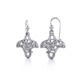 Go with the flow ~ Sterling Silver Manta Ray Filigree Hook Earrings Jewelry TER1705 -