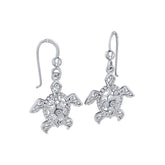 Steady and stable ~ Sterling Silver Sea Turtle Filigree Hook Earrings Jewelry TER1707 - Earrings