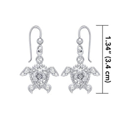 Steady and stable ~ Sterling Silver Sea Turtle Filigree Hook Earrings Jewelry TER1707 - Earrings