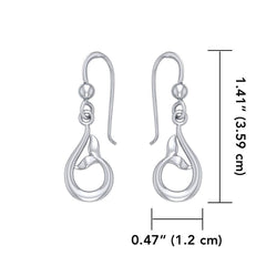 Sterling Silver Wrapping Whale Tail Earrings TER1726 - Earrings