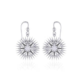 Wonderful Celtic Compass Rose Silver Earrings TER1765 - Earrings
