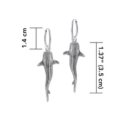 Small Whale Shark Silver Hoop Earrings TER1799 - Earrings