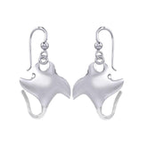 Small Manta Ray Silver Earrings TER1874 - Earrings