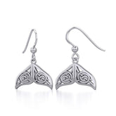 Celtic Knotwork Whale Tail Silver Earrings TER1929 - Earrings