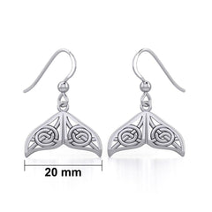 Celtic Knotwork Whale Tail Silver Earrings TER1929 - Earrings