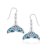 Celtic Whale Tail Silver Earrings with Enamel TER1931 - Earrings