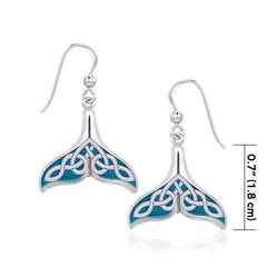 Celtic Whale Tail Silver Earrings with Enamel TER1931 - Earrings