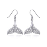 Celtic Knotwork Whale Tail Silver Earrings - DiveSilver Jewelry
