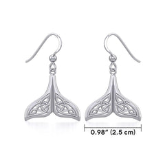Celtic Knotwork Whale Tail Silver Earrings - DiveSilver Jewelry