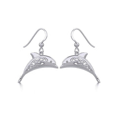 Celtic Joyful Dolphins Silver Earrings - DiveSilver Jewelry