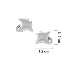 Manta Ray Sterling Silver Post Earrings TER1971 - DiveSilver Jewelry