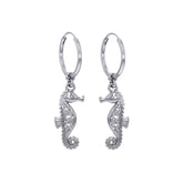 Celtic Knots Seahorse Silver Hoop Earrings TER2083 - DiveSilver Jewelry