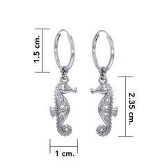 Celtic Knots Seahorse Silver Hoop Earrings TER2083 - DiveSilver Jewelry