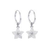Plumeria - Hawaii National Flower Silver ฺHoop Earrings TER2100 - DiveSilver Jewelry
