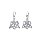 Whale Tail And Heart Earrings TER2164 - DiveSilver Jewelry