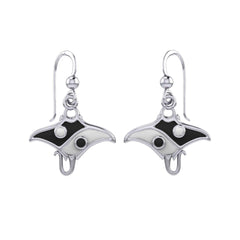 The Manta Ray with Yin Yang Symbol Silver Earring TER2168 - DiveSilver Jewelry