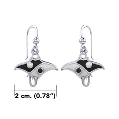 The Manta Ray with Yin Yang Symbol Silver Earring TER2168 - DiveSilver Jewelry