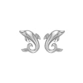 Sterling Silver Friendly Dolphin Post Earring by Peter Stone - TER 2182 - DiveSilver Jewelry