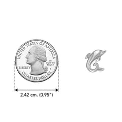 Sterling Silver Friendly Dolphin Post Earring by Peter Stone - TER 2182 - DiveSilver Jewelry
