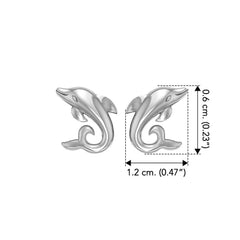 Sterling Silver Friendly Dolphin Post Earring by Peter Stone - TER 2182 - DiveSilver Jewelry