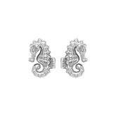 Elegance: Sterling Silver Oceanic Seahorse Post Earring by Peter Stone - TER 2183 - DiveSilver Jewelry