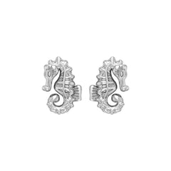 Elegance: Sterling Silver Oceanic Seahorse Post Earring by Peter Stone - TER 2183 - DiveSilver Jewelry