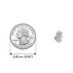 Elegance: Sterling Silver Oceanic Seahorse Post Earring by Peter Stone - TER 2183 - DiveSilver Jewelry