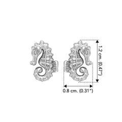 Elegance: Sterling Silver Oceanic Seahorse Post Earring by Peter Stone - TER 2183 - DiveSilver Jewelry
