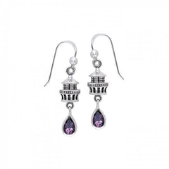 Glacial Lighthouse T Sterling Silver Hook Earring TER234 - Earrings