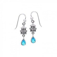 Glacial Lighthouse T Sterling Silver Hook Earring TER234 - Earrings