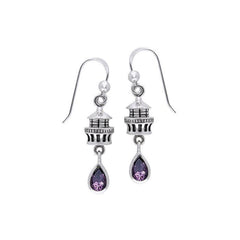 Glacial Lighthouse T Sterling Silver Hook Earring TER234 - Earrings