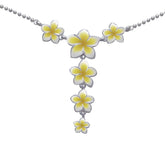 Plumeria - Hawaii National Flower Silver Necklace TN189-E - DiveSilver Jewelry