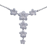 Plumeria - Hawaii National Flower Silver Necklace TN189 - DiveSilver Jewelry