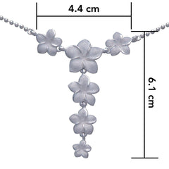 Plumeria - Hawaii National Flower Silver Necklace TN189 - DiveSilver Jewelry
