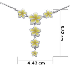 Plumeria - Hawaii National Flower Silver Necklace TN189-E - DiveSilver Jewelry