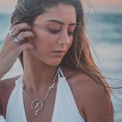 Quadruple Hammerhead Shark Sterling Silver Necklace TNC296 - Necklaces