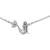 Laying Mermaid Sterling Silver Necklace TNC343 - DiveSilver Jewelry