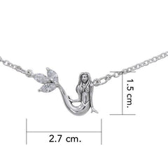 Laying Mermaid Sterling Silver Necklace TNC343