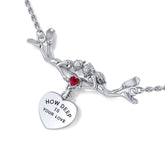 Freedivers Sterling Silver Gemstone Necklace with Dangling Heart TNC440 - Necklaces