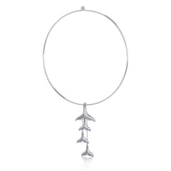 Dangling Silver Whale Tails Fashion Necklace TNC480 - Necklace