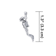 Scuba Diver Sterling Silver Pendant TP019 - Pendants