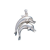 Double Dolphins Sterling Silver Pendant TP1003 - Pendants