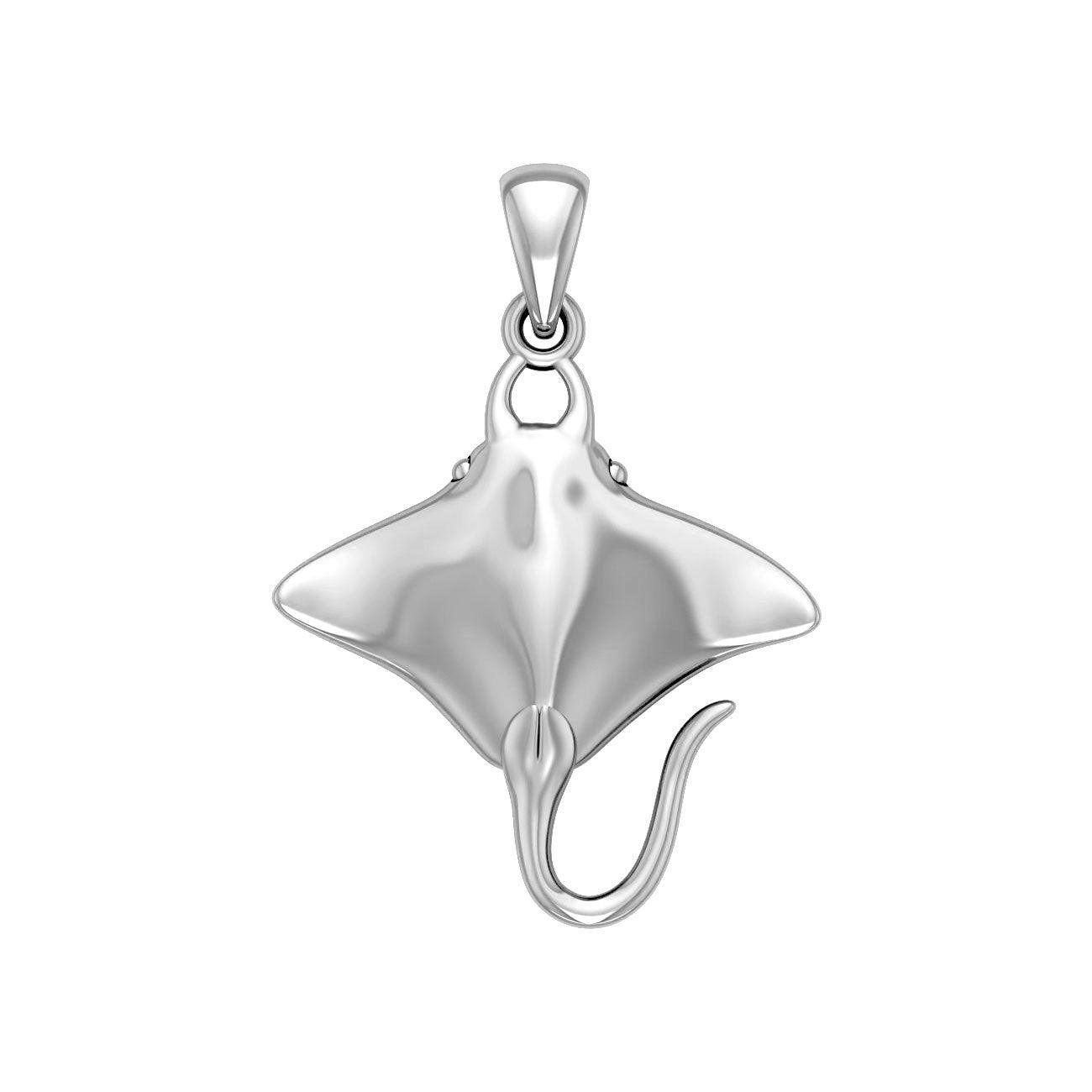Ocean dreams as wide as the Manta Ray Small Sterling Silver Pendant TP1008 - DiveSilver Jewelry