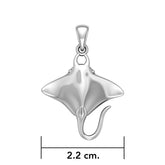 Ocean dreams as wide as the Manta Ray Small Sterling Silver Pendant TP1008 - DiveSilver Jewelry