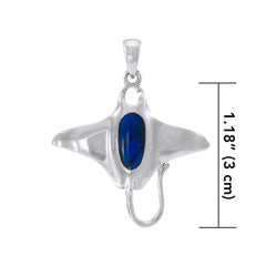 Manta Ray Sterling Silver Pendant TP1068 - Pendants