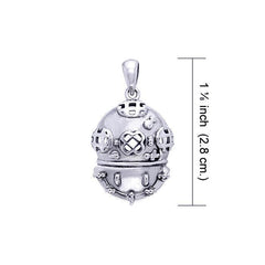 Dive Helmet Sterling Silver Pendant TP1082 - DiveSilver Jewelry